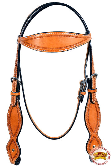 Hilason Western Horse Headstall Bridle American Leather Tan